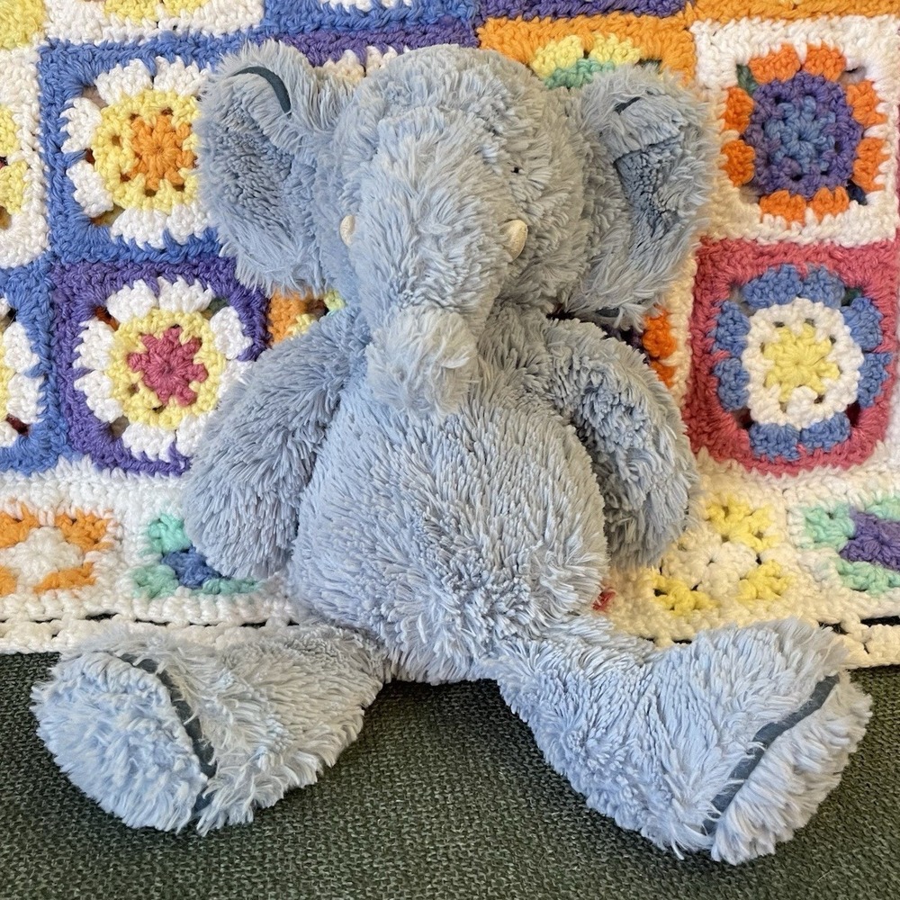 JELLYCAT PIPER Plush Elephant Blue Leather Piping Doll Toy Medium Stuffed Animal